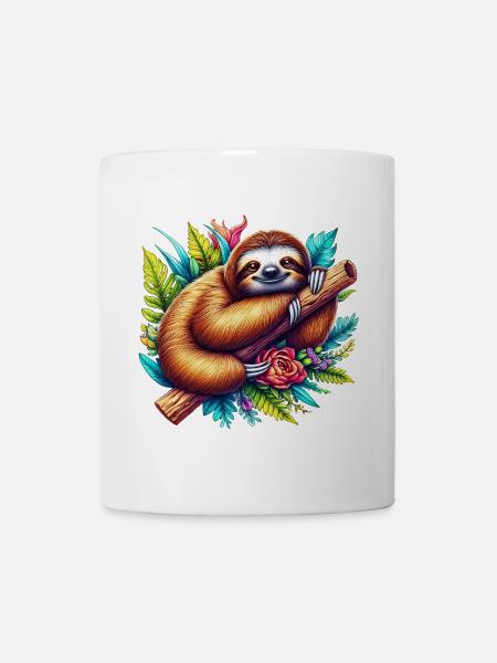 Faultier - Tasse - Weiß