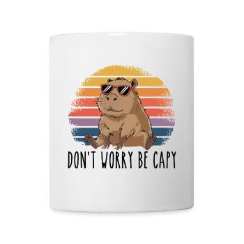 Retro Rodent Funny Capybara Dont Be Worry Be Capy - Mug - white - Front