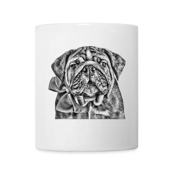 Bulldog with bow – graphic - Mug - white - Front