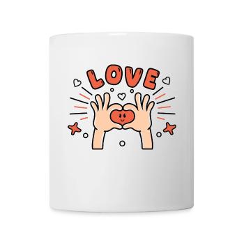 love I love sticker amour je t'aime - Mug - white - Front