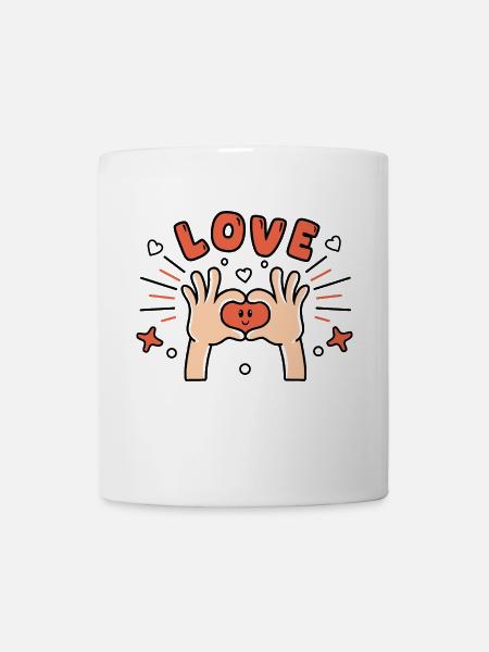 love I love sticker amour je t'aime - Mug blanc - blanc