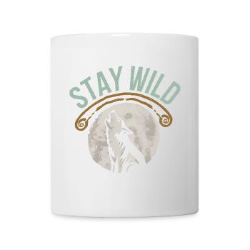 Stay Wild Wolf T-Shirt - Mug - white - Front