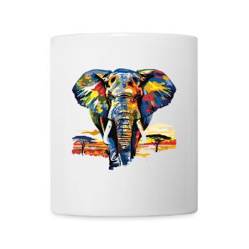 Elefant Afrika Safari Natur Wildnis Aquarell Kunst - Tasse - Weiß - Vorne