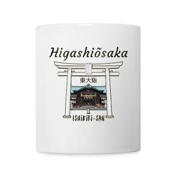 Higashiosaka, Osaka, Japan, Zeichnung Ishikiri-san - Tasse - Weiß - Vorne