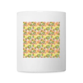 Fruit Lemon Orange Pattern - Mug - white - Front