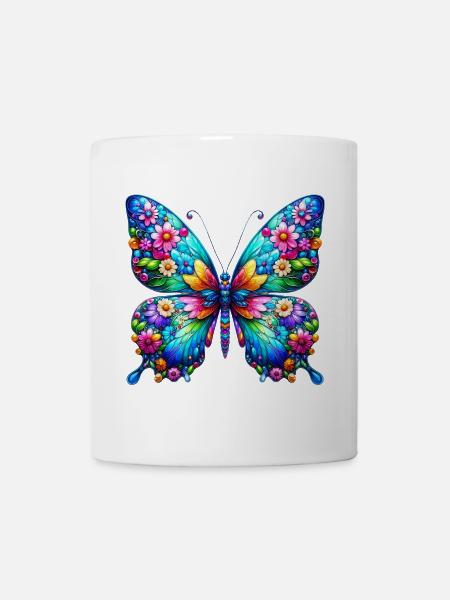 Schmetterling - Tasse - Weiß