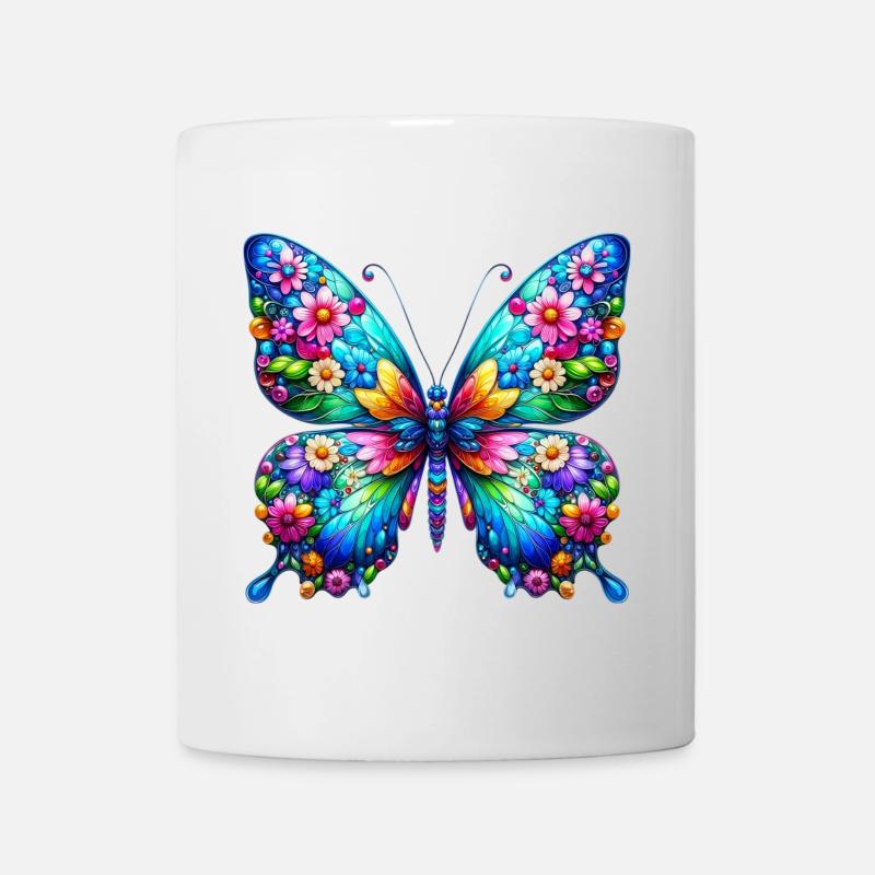 Schmetterling - Tasse - Weiß