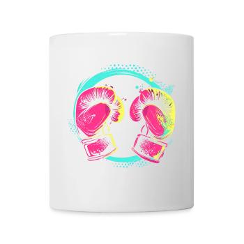 Kickboxen Cartoon Stil - Tasse - Weiß - Vorne