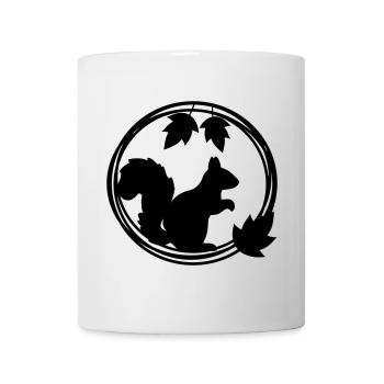 Silhouette d’écureuil en couronne de feuilles - Mug blanc - blanc - Devant