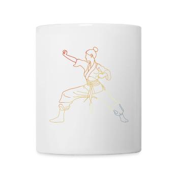 Karaté Fille Croquis Style Rétro - Mug blanc - blanc - Devant