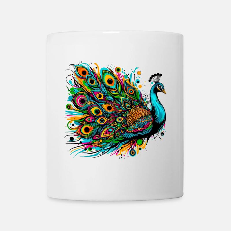 Pfau - Tasse - Weiß
