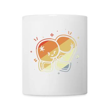 Vintage Boxhandschuhe Comic - Tasse - Weiß - Vorne