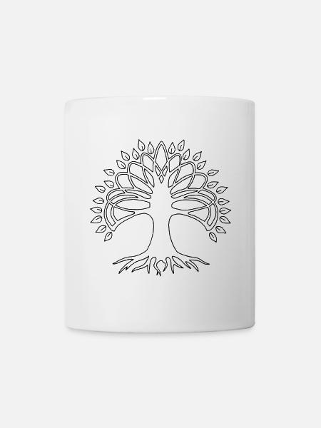 Arbre de vie noir - Mug blanc - blanc