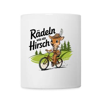 Radeln wie ein Hirsch - Tasse - Weiß - Vorne