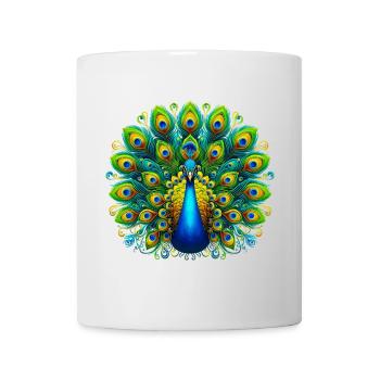 Pfau - Tasse - Weiß - Vorne