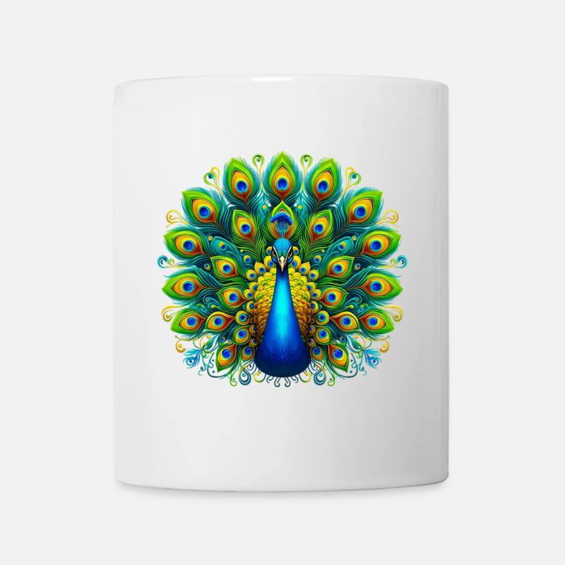 Pfau - Tasse - Weiß