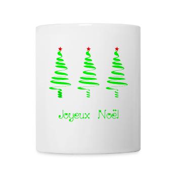 WEIHNACHTEN. FROHE WEIHNACHTEN. FROHE WEIHNACHTEN. TANNE. NATUR. - Tasse - Weiß - Vorne