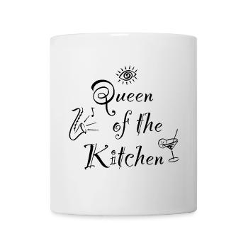 Tablier de cuisine femme - Mug blanc - blanc - Devant