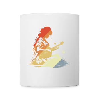 Banjospielerin Vintage Look - Tasse - Weiß - Vorne