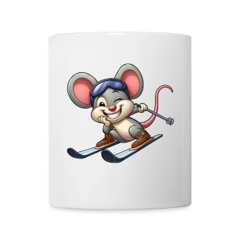 Ski Mouse Skier Winter Winter Sports Cartoon - Mug - white - Front