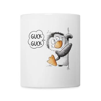 Guck Guck Pinguin Wildtier Tiermotiv Cartoon - Tasse - Weiß - Vorne