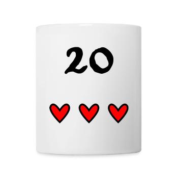 20. 20 ANS. 20e ANNIVERSAIRE. ANNIVERSAIRE 20 ANS. - Mug blanc - blanc - Devant