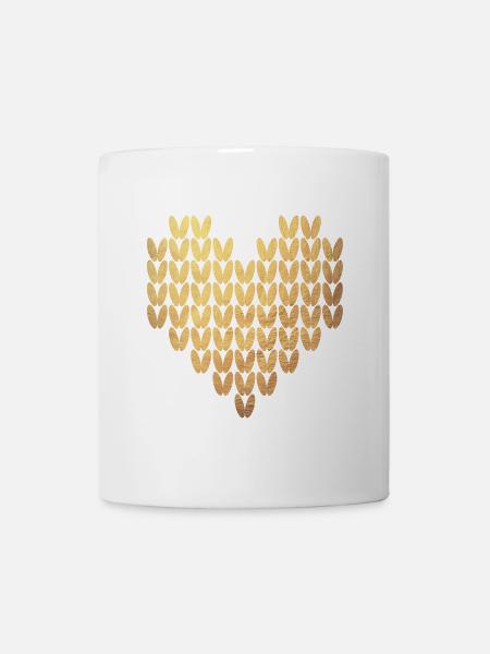 Motif de tricot coeur or Exclusive Love Winter - Mug blanc - blanc