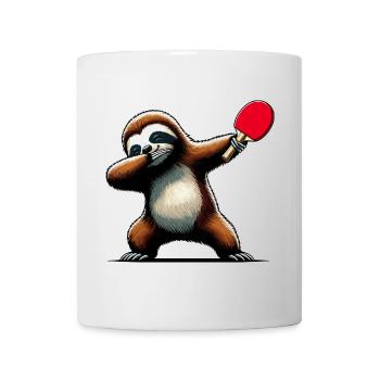 Dabbing paresseux Raquette de tennis de table Ping Pong - Mug blanc - blanc - Devant