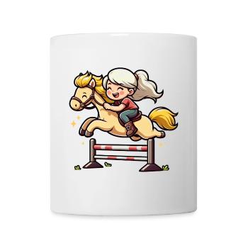 Kinder Pferde Sport - Tasse - Weiß - Vorne