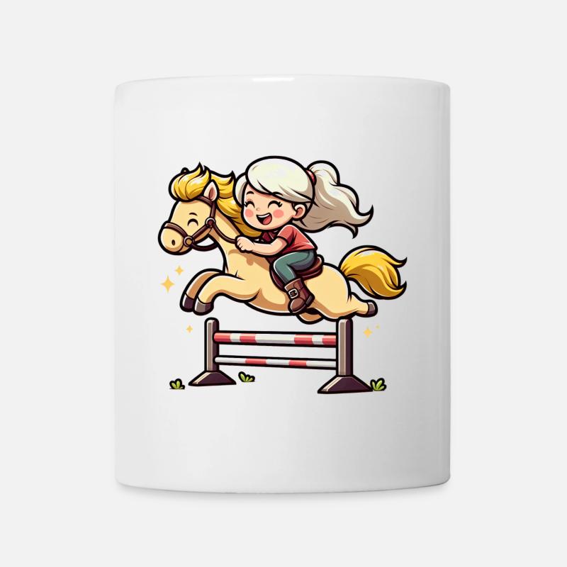 Kinder Pferde Sport - Tasse - Weiß