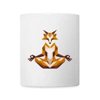geometrische Fuchs bei der Meditation - Tasse - Weiß - Vorne