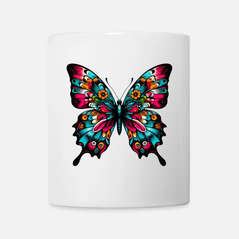 Schmetterling - Tasse - Weiß
