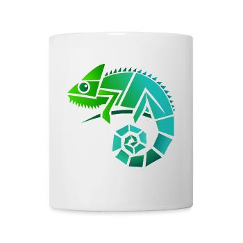 Chamäleon Illustration - Tasse - Weiß - Vorne