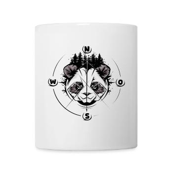 Panda Wald Kompass Koala Tattoo comic cartoon Logo - Tasse - Weiß - Vorne