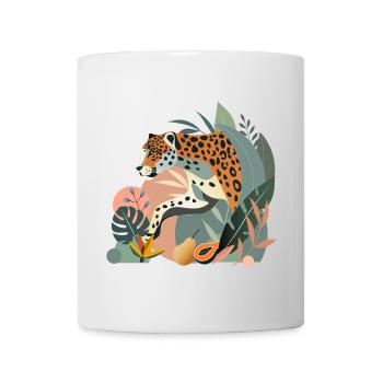 Jaguar im Dschungel-Elegante Wildtier-Illustration - Tasse - Weiß - Vorne