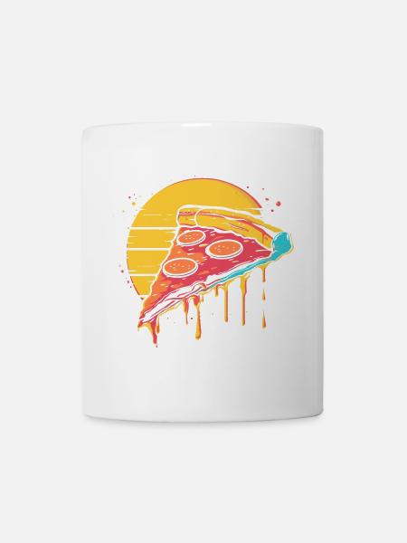 Pizzastück Illustration - Tasse - Weiß
