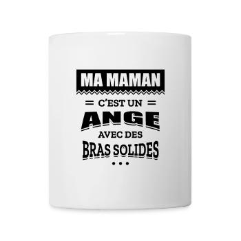 MA MAMAN C'EST UN ANGE AVEC DES BRAS SOLIDES - Mug blanc - blanc - Devant