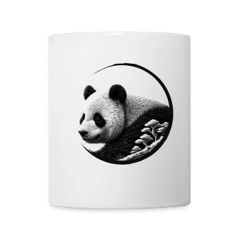 Panda mit Wald – Naturverbundene Eleganz - Tasse - Weiß - Vorne