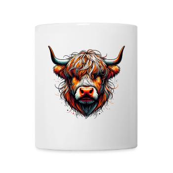Schottische Hochlandkuh - Tasse - Weiß - Vorne