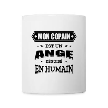 MON COPAIN EST UN ANGE DÉGUISÉ EN HUMAIN - Mug blanc - blanc - Devant
