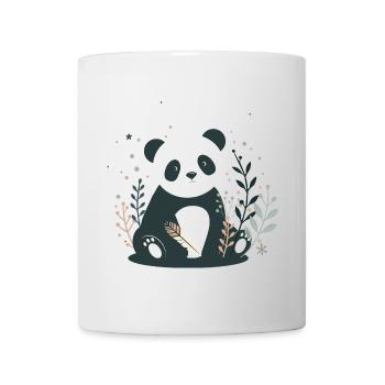 Panda amoureux avec des plantes minimalistes - Mug blanc - blanc - Devant