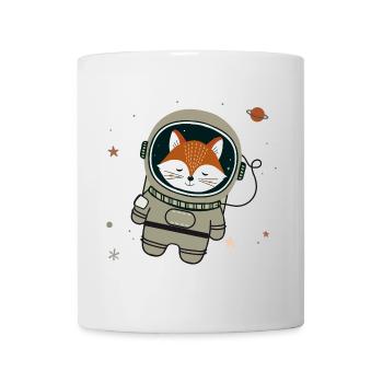 Träumender Astronauten-Fuchs im Weltall - Tasse - Weiß - Vorne