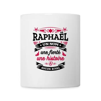 RAPHAËL UN NOM UNE FIERTÉ AUCUN RIVAL - Mug blanc - blanc - Devant