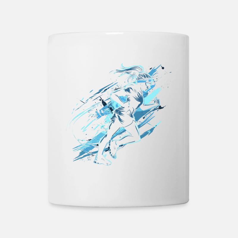 Läuferin Grafik - Tasse - Weiß