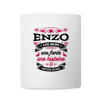 ENZO UN NOM UNE FIERTÉ AUCUN RIVAL - Mug blanc - blanc - Devant