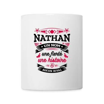 NATHAN UN NOM UNE FIERTÉ AUCUN RIVAL - Mug blanc - blanc - Devant