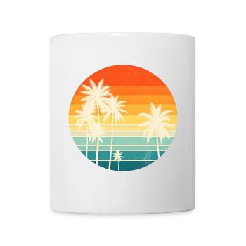 Palmier Crépuscule Vintage - Mug blanc - blanc - Devant