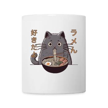 My Cat Steals My Ramen (Ramen Katze) - Tasse - Weiß - Vorne