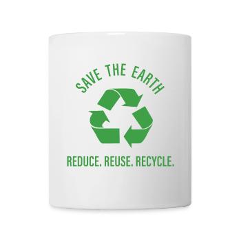 Reduzieren, Wiederverwenden, Recyceln - Tasse - Weiß - Vorne