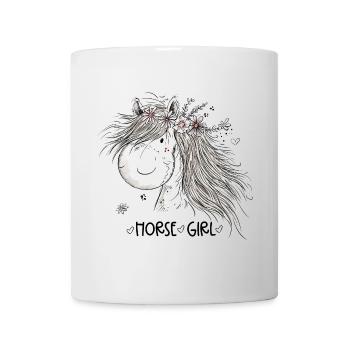 Cheval Fille Cheval Fille Chevaux Dessin animé - Mug blanc - blanc - Devant